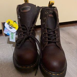 Steal toed Doc Martens